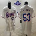 2023 Champions Nike Texas Rangers #53 Adolis Garcia white majestic baseball jerseys-BD 02