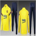 2020-2021 Barcelona yellow dark blue soccer uniforms with long shorts 02