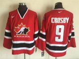 2002 Olympic Version #9 Sidney Crosby Red Black NHL Throwback Jerseys