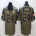 Nike Cleveland Browns #24 Nick Chubb green 2021 Salute to Service Limited Jersey