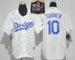 Los Angeles Dodgers #10 Justin Turner white baseball jersey 2020 World Series