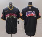 Nike San Diego Padres blank black baseball jersey Joint Name 05