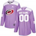 Custom Carolina Hurricanes NHL Authentic Purple Fights Cancer Practice jersey