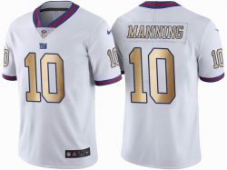 New York Giants #10 Eli Manning Nike White gold Color Rush Limited Jersey