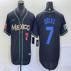 2023 World Cup Mexico #7 Julio Urias black majestic baseball jerseys 134