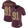 Women Washington Redskins #91 Kerrigan red gold Color Rush Limited Jersey