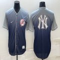 Nike New York Yankees blank gray blue majestic baseball Jerseys-BD 01