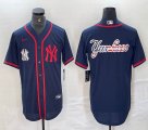 Nike New York Yankees blank blue MLB baseball Jersey Joint name big logo -BD 22