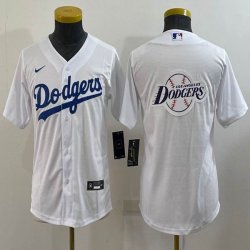 Youth Nike Los Angeles Dodgers blank white majestic baseball MLB Jersey-BD 03