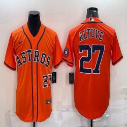 Nike Houston Astros #27 Jose Altuve orange majestic baseball jerseys-BD