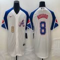 Nike Anaheim Angels #8 Eddie Rosario white blue majestic baseball Jerseys city version 01