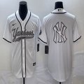 Nike New York Yankees blank white majestic baseball jerseys big logo -BD 01