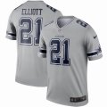 Nike Dallas Cowboys #21 Ezekiel Elliott gray NFL Jersey Inverted version