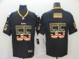 Nike Pittsburgh Steelers #55 Devin Bush USA flag black Color Rush Limited Jersey