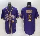 Nike Los Angeless Lakers #8 Kobe Bryant purple baseball jerseys Joint name-BD 02