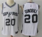 Nike San Antonio Spurs 20# Manu Ginobili white nba basketball jersey