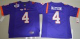 2016 Clemson Tigers DeShaun Watson 4 College Football Limited Jersey - Purple