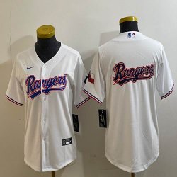 Women Nike Texas Rangers blank white majestic baseball jerseys 03