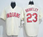 Cleveland Indians Michael Brantley #23 beige mlb baseball jerseys