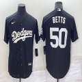 Los Angeles Dodgers #50 Mookie Betts black majestic baseball Jerseys-BD