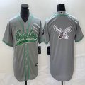 Nike Eagles blank grey baseball jerseys Joint name-BD