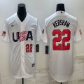 2023 World Cup #22 Clayton Kershaw white USA majestic baseball jerseys 06