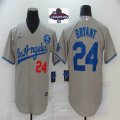 2024 World Series Champions Nike Los Angeles Dodgers #24 Kobe Bryant gray majestic baseball Jersey-KB patch-BD