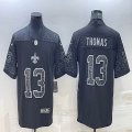 Nike New Orleans Saints #13 Micheal Thomas black Color Rush Limited Jersey Reflective version