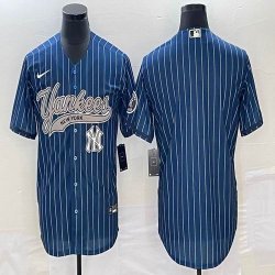 Nike New York Yankees blank blue majestic baseball MLB jerseys -BD 01