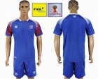 FIFA World Cup and Russia 2018 patch Iceland team blue soccer jersey home