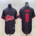 Nike San Francisco 49ers #8 Steve Young black baseball jerseys Joint name-BD 01