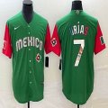 2023 World Cup Mexico #7 Julio Urias green red majestic baseball jerseys 14