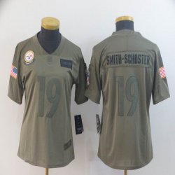 women Pittsburgh Steelers #19 JuJu Smith-Schuster Nike Camo 2019 Salute to Service Limited Jersey