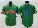 2023 World Cup Mexico #7 Julio Urias green red majestic baseball jerseys 48