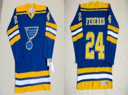 CCM St.Louis Blues #24 Bernie Federko Blue 1980 Away Jerseys