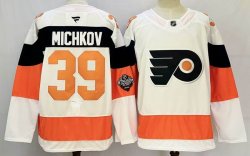 Philadelphia Flyers #39 Matvei Michkov white orange black hockey jersey-PD