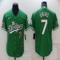 Nike Los Angeles Dodgers #7 Julio Urias green majestic baseball jersey-BD