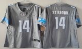 Women Detroit Lions #14 Amon Ra St Brown gray Nike Vapor F.U.S.E. Limited Jersey