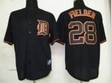 MLB Detroit Tigers 28 Fielder Black Fashion Jersey