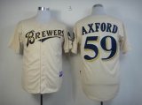 Milwaukee Brewers #59 John Axford beige MLB Jersey