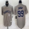 Nike New York Yankees #99 Aaron Judge gray throwback majestic baseball Jersey-BD 03