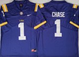 LSU Tigers #1 Ja'Marr Chase blue college football jerseys