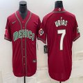 2023 World Cup Mexico #7 Julio Urias red blank majestic baseball jerseys 40