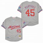 Montreal Expos #45 Pedro Martinez gray 1997 throwback mlb Jerseys