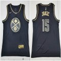 Nike Denver Nuggets #15 Nikola Jokic Black gold basketball jersey Honor Edition -XD