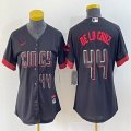 Women Nike Cincinnati Reds #44 Elly De La Cruz black majestic baseball city version -BD