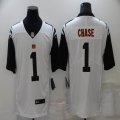 Nike Cincinnati Bengals #1 Ja'Marr Chase white black Color Rush Limited Jersey-BD