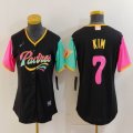 Youth Nike San Diego Padres #7 Ha Seong Kim black green pink MLB Baseball jerseys -BD 01