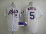 New York Mets DAVID WRICHT 5# white mlb Signature jerseys