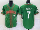 2023 World Cup Mexico #7 Julio Urias green red majestic baseball jerseys 98